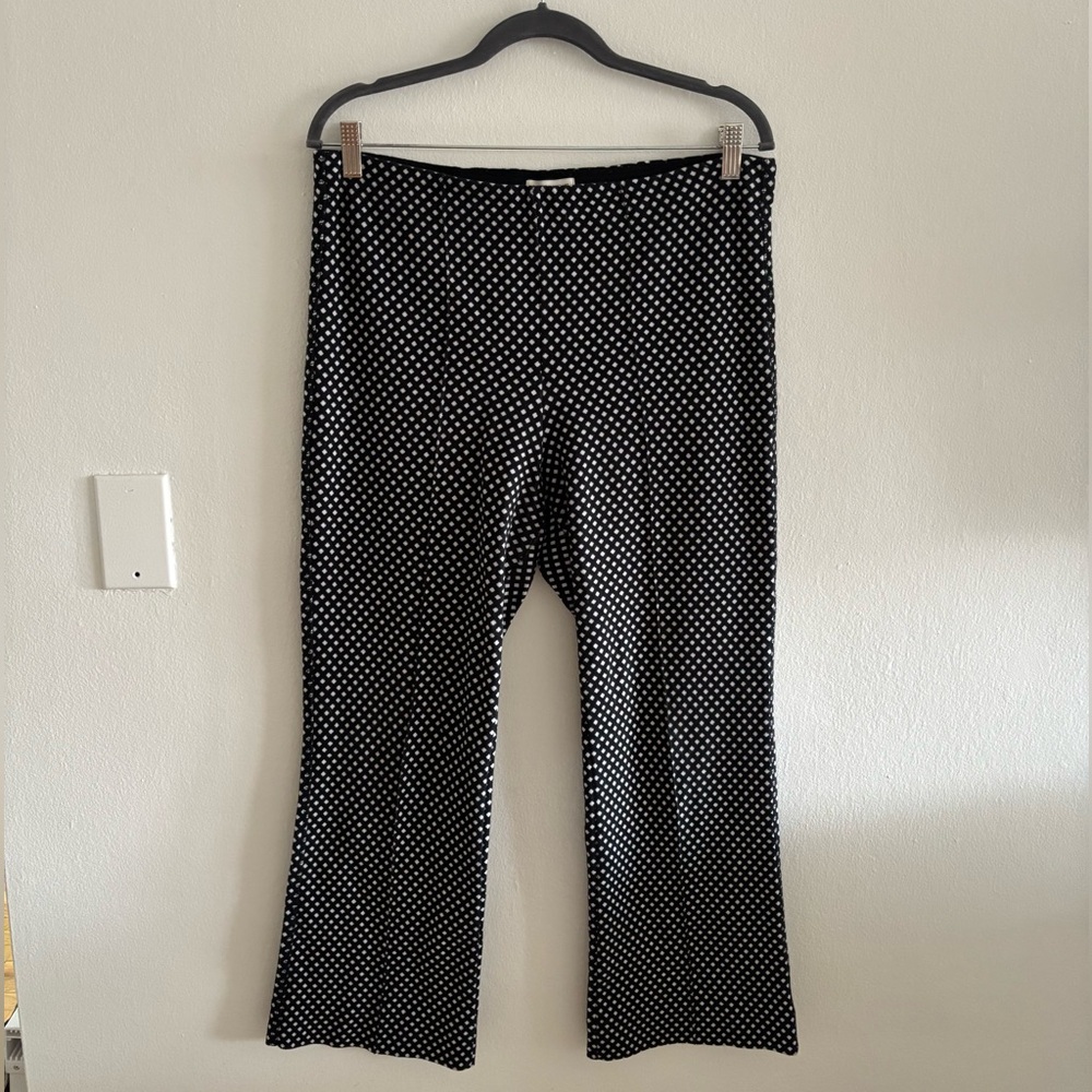Anthropologie Black and White Crop Flare Pants